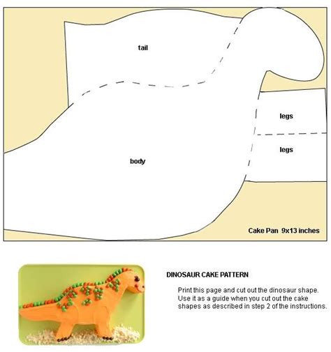 Dino Cake Template
