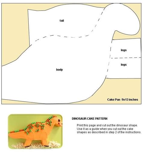 Dinosaur Cake Template