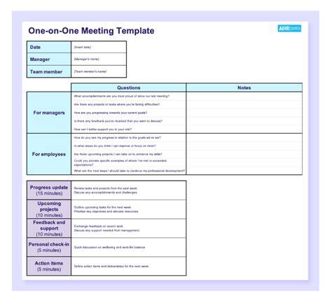 Direct Reports Employee One On One Meeting Template Doc