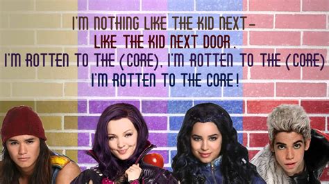Disney Descendants Rotten To The Core Lyrics Printable