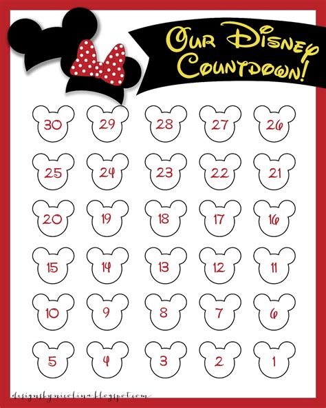 Disney Printable Countdown Calendar