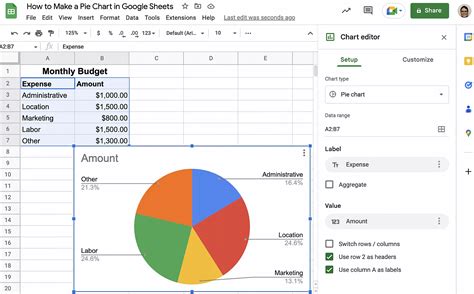 Display Values Instead Of Percentage Pie Chart Google Sperad Sheets