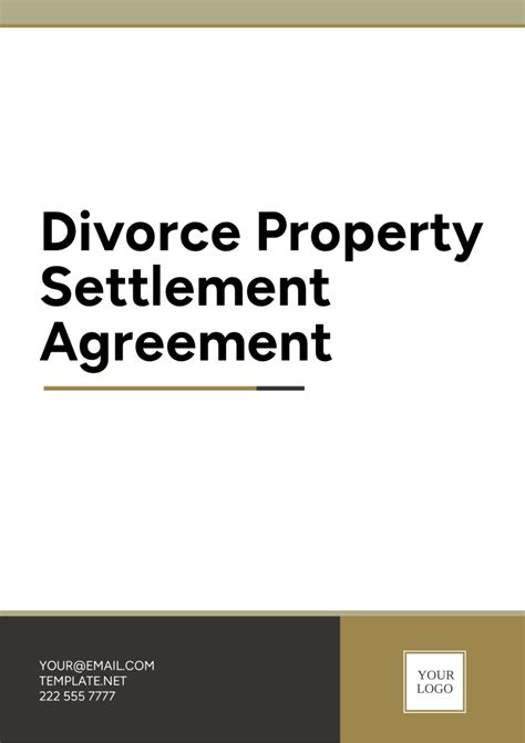 Division Of Property Agreement Template