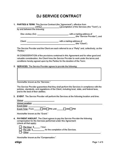 Dj Contracts Template