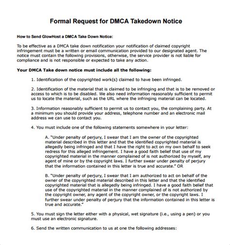Dmca Takedown Notice Template