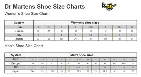 Doc Martens Womens Size Chart