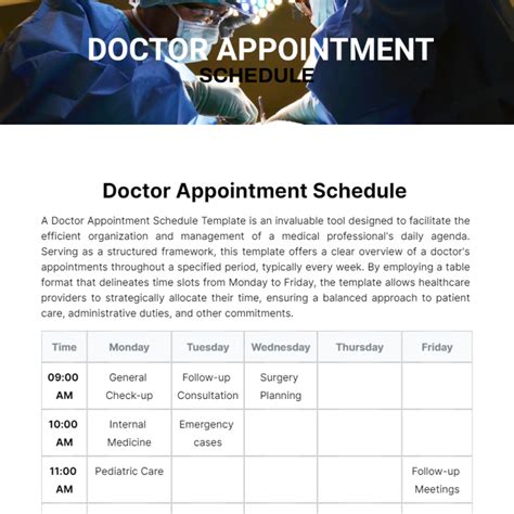 Doctor Schedule Template