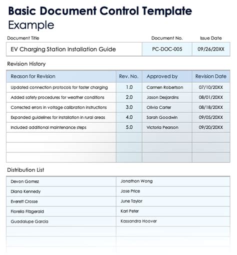 Document Control Template
