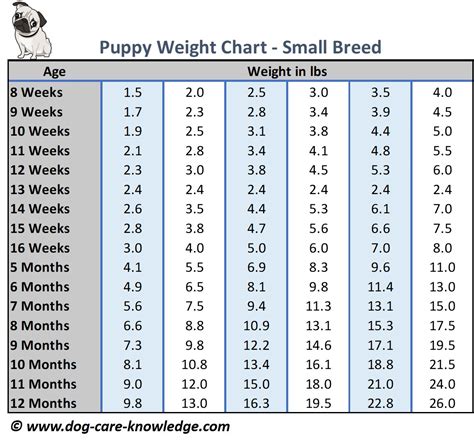 Dog Weight Chart Puppy