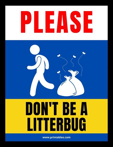 Don't Be A Litterbug Image To Print Free Printable
