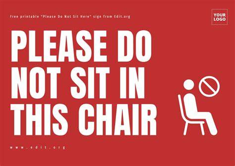 Don't Sit Here Sign Free Printable