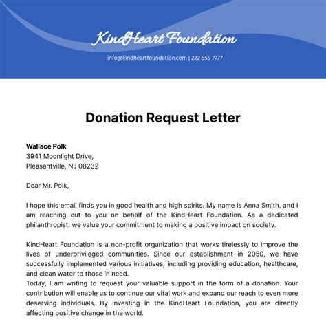 Donation Request Letter Templates