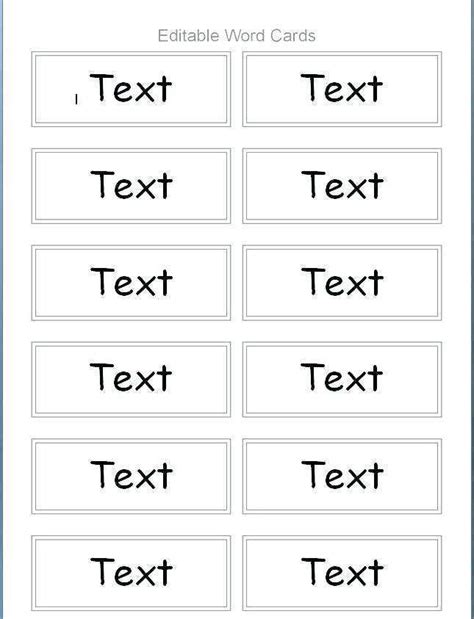 Double Sided Flash Card Template Word