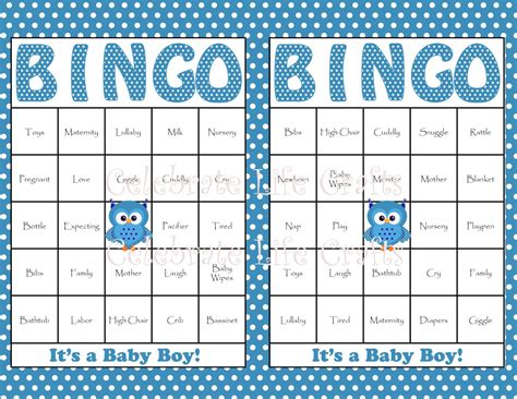 Downloadable 50 Free Printable Baby Bingo Cards