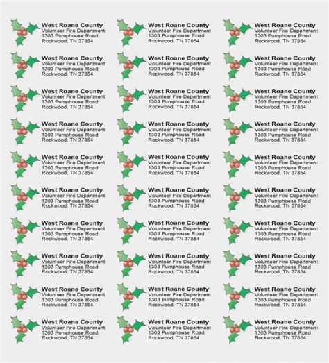 Downloadable Free Printable Christmas Address Labels
