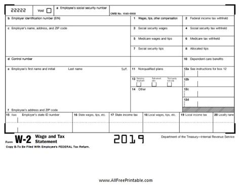 Downloadable Printable Secure Blank W 2 W2 Forms