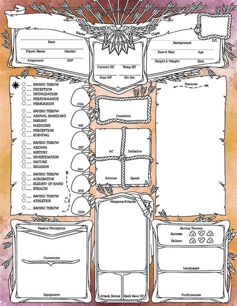 Drakewarden Ranger Dnd Character Sheet Template