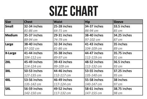 Dsg Size Chart Mens