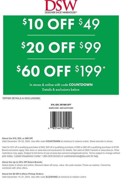 Dsw Coupon $10 Off $49 Printable