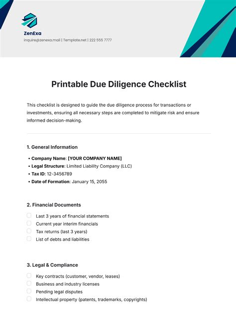 Due Diligence Template