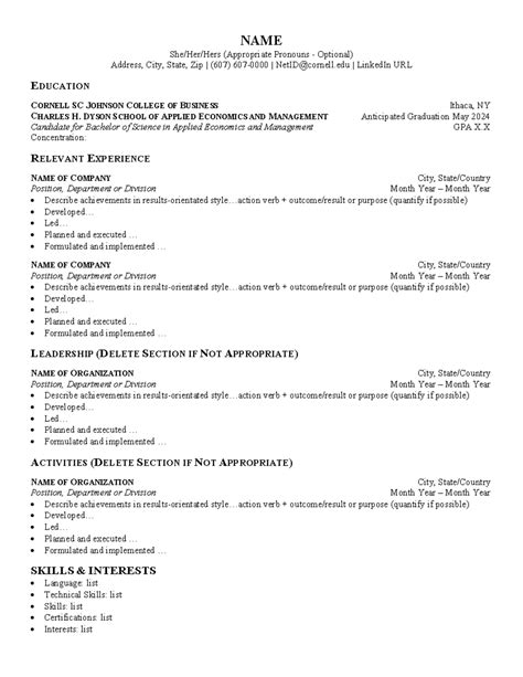 Dyson Resume Template