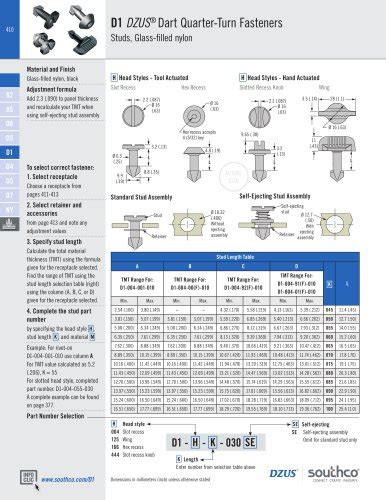 Dzus Fasteners Catalogue