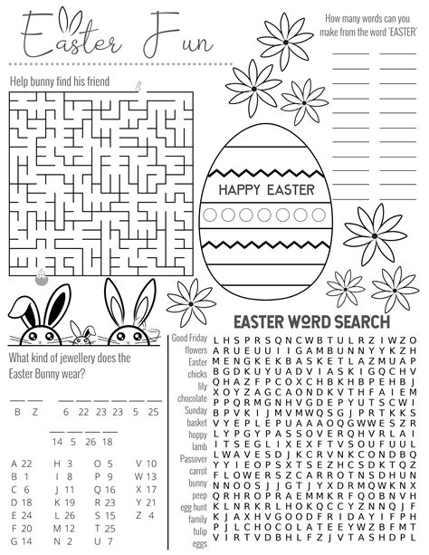 Easter Activity Pages Printable