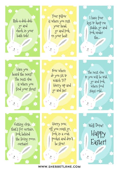 Easter Egg Hunt Clues Free Printable