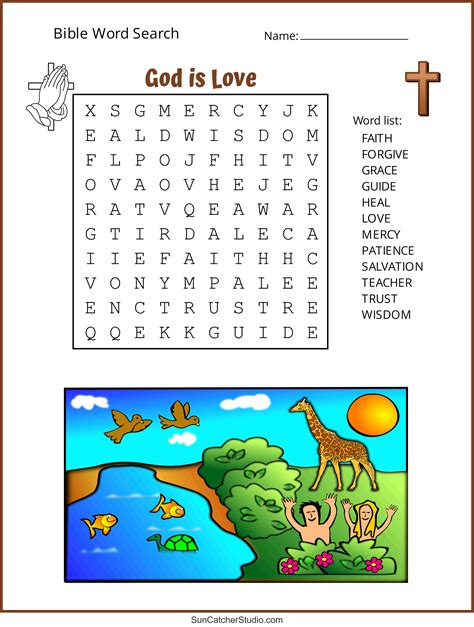Easy Childrens Bible Word Search Puzzles Printable