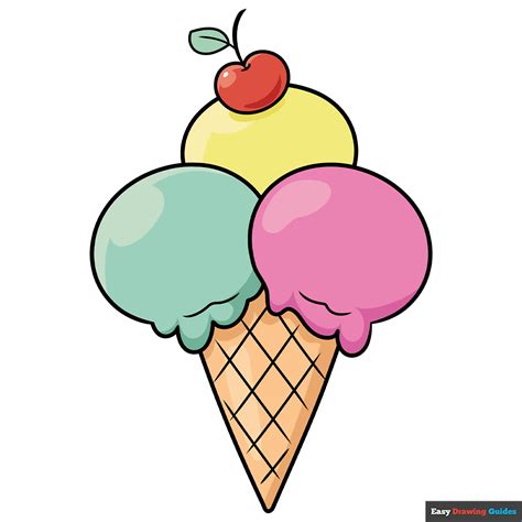Easy Ice Cream Cone Drawing