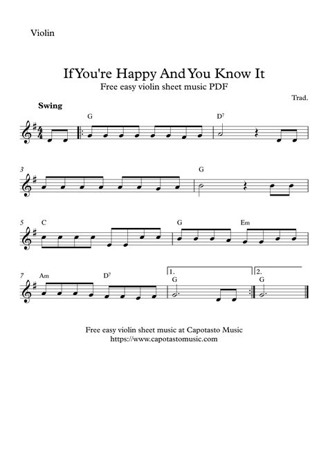 Easy Violin Sheet Music Free Printable