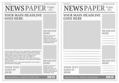 Editable Blank Newspaper Template