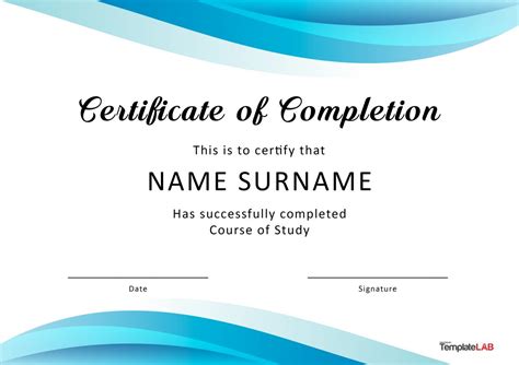 Editable Certificate Of Completion Template Free Download Word