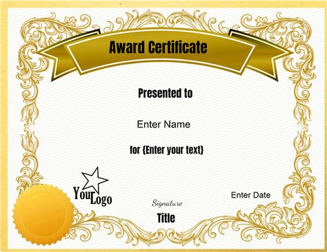 Editable Certificate Template