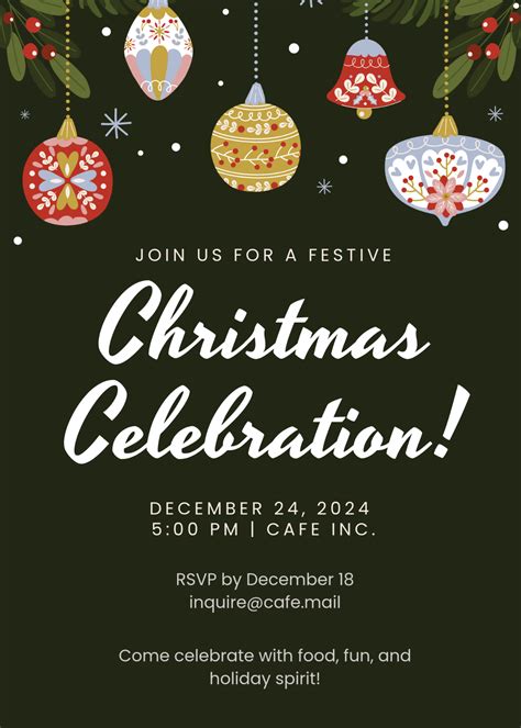 Editable Christmas Invitation Template Free