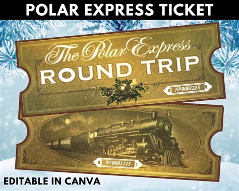 Editable Polar Express Ticket Printable