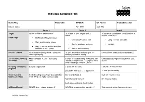 Education Plan Template