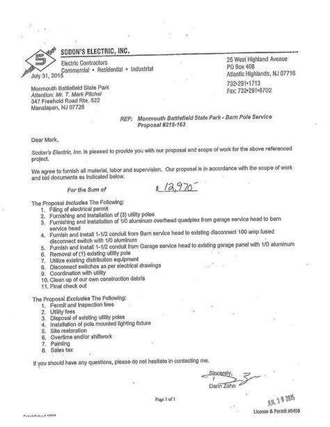 Electrical Proposal Template
