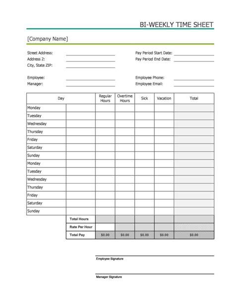 Electrician Timesheet Template