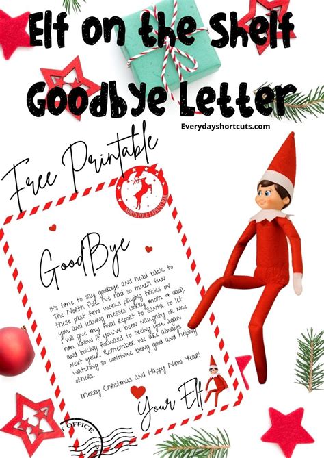 Elf On A Shelf Goodbye Letter Printable