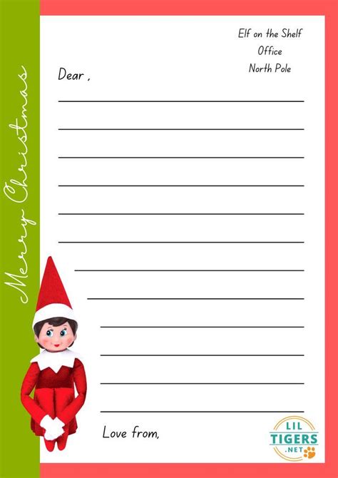Elf On The Shelf Note Template