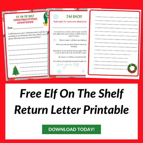 Elf On The Shelf Return Letter Template Free Printable