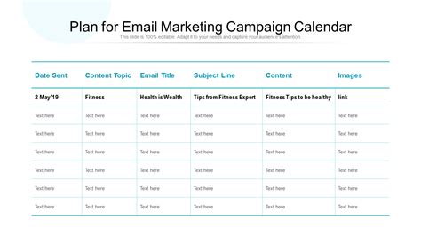 Email Marketing Calendar Template