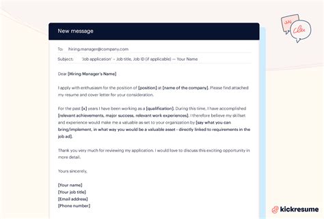 Email Template For Sending Resume