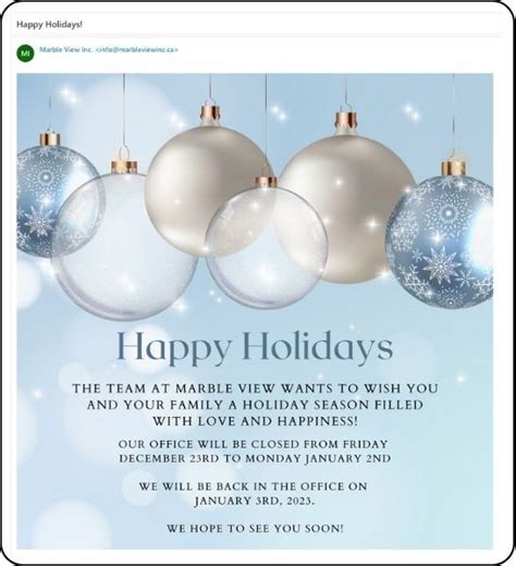 Email Template Holiday