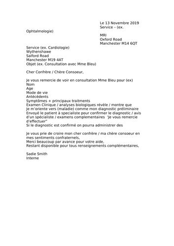 Email Template In French