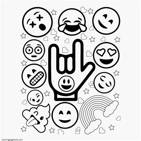 Emoji Coloring Pages Printable