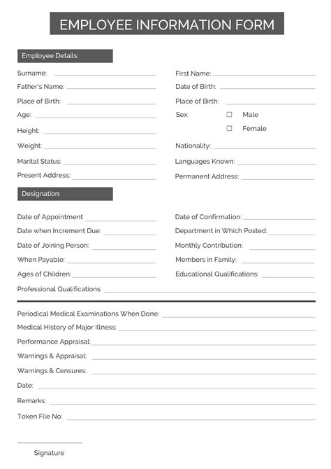 Employee Information Template