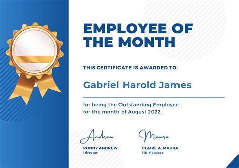Employee Of Month Template