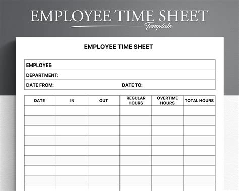 Employee Time Sheet Template